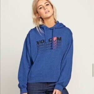 New! Volcom Blue Heart Wave Hoodie